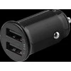 DELTACO 12/24 V USB įkroviklis su dvigubomis USB-A jungtimis, 2,4 A, 12 W, juodas USB-CAR124