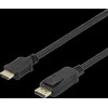DELTACO DP - HDMI kabelis, 10m, 3840x2160 30Hz, 10.8Gb / s, juodas DP-HDMI1100