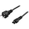 DELTACO įžemintas kabelis CEE 7/7 IEC 60320 C5, maks. 250 V / 2,5 A, 0,5 m, juodas DEL-109C-50