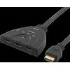 DELTACO HDMI Switch, 3 inputs to 1 output, 4K at 60Hz, 0.5m cable, 7.1 audio, Ultra HD, juodas / HDMI-7044