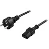 DELTACO kabelis, CEE 7/7 - IEC 60320 C13 , max 250V / 10A, 2m, juodas/ DEL-109M