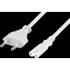 DELTACO maitinimo laidas, CEE 7/16 IEC 60320 C7, 2m, baltas DEL-109J