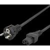 DELTACO maitinimo laidas CEE 7/7 - IEC C15, 2m, juodas DEL-117B
