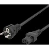 DELTACO maitinimo laidas CEE7 / 7 - IEC C15, 1m, juodas DEL-117