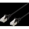 DELTACO U / FTP Cat6a pleistras kabelis, plonas, 3,8mm skersmens, 2m, juodas