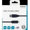 DELTACO USB 2.0 kabelis, Type C - Type A vyriškas, 0.5m, juodas / USBC-1003M