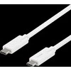 DELTACO USB-C - USB-C laidas, 5Gbit / s, 5A, 2M, baltas / USBC-1504