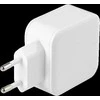 DELTACO USB sieninis įkroviklis, 2x USB-A 2,4 A, iš viso 24 W, baltas USB-AC175