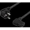 DELTACO įžemintas kabelis, kampinis CEE 7/7, IEC 60320 C13, 10m, 250V / 10A, juodas / DEL-111D