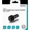 DELTACO USB automobilinis įkroviklis, 1x USB-C, PD 18 W, 1x USB-A, 18 W, iš viso 36 W USBC-CAR120