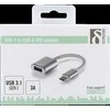 DELTACO USB-C 3.1 Gen 1 į USB-A OTG adapteris, 3A, aliuminis / USBC-1276