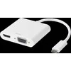 DELTACO USB-C Adapteris, HDMI / VGA / Audio / USB-C, 100W USB-C PD 3.0, baltas/ USBC-HDMI16