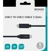DELTACO USB-C - USB-C laidas, 5Gbit / s, 5A, 2M, juodas USBC-1503M