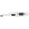 DELTACO mini DisplayPort prie HDMI ir VGA adapteris, baltas / DP-HDMIVGA1-K