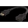 Flexible HDMI adapter, 0,2m, HDMI M/F, UHD DELTACO / HDMI-21F