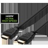 HDMI kabelis DELTACO ULTRA High Speed, 0.5m, eARC, QMS, 8K at 60Hz, 4K at 120Hz, juodas / HU-05