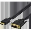 HDMI į DVI kabelis DELTACO 1080p, DVI-D Single Link, 1m, juodas / HDMI-110-K / 00100021