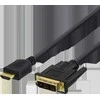 HDMI į DVI kabelis DELTACO 1080p, DVI-D Single Link, 2m, juodas / HDMI-112-K / 00100022