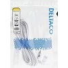 Išvesties kabelis DELTACO skirtas prijungti prie įrenginio ir sieninio lizdo, 5 m, kampinis CEE 7/16 į kampinį IEC 60320 C7, maks. 250 V 2,5 A, baltas / DEL-109BV