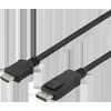Kabelis DELTACO DisplayPort į HDMI, 4K UHD, 2m, juodas / DP-3020-K / R00110012