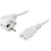 Kabelis DELTACO kampinis CEE 7/7 iki IEC 60320 C13 , max 250V / 10A, 1m, baltas / DEL-109EV
