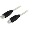 MicroConnect Kabelis DELTACO USB 2.0 "A-B", 1.0m, baltas-juodas / USB-210