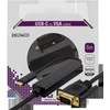Kabelis DELTACO USB-C - VGA, QWXGA 2048x1152 60Hz, 5m, DP 1.2 Alt Mode, juodas / USBC-1089-K