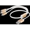 Deltaco Kabelis EPZI USB-C, apšvietimas, micro USB, 0.5m, baltas / USB-MULTI05
