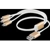 Deltaco Kabelis EPZI USB-C, apšvietimas, micro USB, 0.5m, baltas / USB-MULTI05