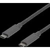 Kabelis DELTACO 3 A, 1.0m. USB-C - USB-C 60W USB PD, 10 Gbps, pilkas / USBC-1362
