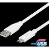 Kabelis DELTACO USB 2.0, C tipas - A tipo vyras, 1,5 m, baltas / USBC-1010M