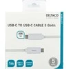 Kabelis DELTACO USB-C į USB-C, 1m, USB 3.1 Gen, E-Marker, 3A, baltas / USBC-1059M