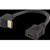 Lankstus HDMI adapteris, 0,2 m, HDMI M / F, UHD DELTACO juodas / HDMI-21E