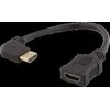 Lankstus HDMI adapteris, 0,2 m, kairinis kampas, HDMI M / F, UHD DELTACO juodas / HDMI-21C