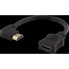 Lankstus HDMI adapteris, 0,2 m, kampinis, HDMI M / F, UHD DELTACO juoda / HDMI-21D