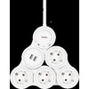 lankstus ilgiklis su 4 jungtimis, 1.4m, 16A 3500W, 2x USB-A DELTACO baltas / GT-290