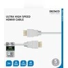 Ultra High Speed HDMI kabelis DELTACO 2M, eARC, QMS, 8K prie 60Hz, 4K prie 120Hz, baltas / HU-20A-R