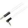 Mob. telefono kabelis DELTACO garso, 3.5mm-3.5mm kampinis, 1.0m, baltas lankstus / AUD-123