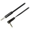 Mob. telefono kabelis DELTACO garso, 3.5mm-3.5mm kampinis,0.5m,juodas lankstus / AUD-120