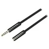 Mob. telefono kabelis DELTACO garso, ilgintuvas 3.5mm 4pin, 0.5m, juodas lankstus / AUD-150