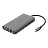 Įkrovimo stotelė DELTACO USB-C i HDMI / VGA / USB / RJ45 / SD, USB-C jungtis krovimui, 3840x2160, pilkas / USBC-HDMI18