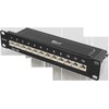 Panelė DELTACO 10", 12xRJ45, Cat6a, STP, 10Gbps, metalinė, juoda / 10-PATCH15