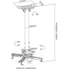 Projektoriaus laikiklis DELTACO OFFICE plokščioms / pasvirusioms luboms, pakreipiamas, pasukamas, 35 kg, juodas / ARM-0412