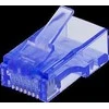 RJ45 jungtis kištukui, Cat6, UTP (neekranuota), 20 vnt, transparentinė DELTACO mėlyna / MD-116