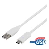 USB 2.0 kabelis, C tipas - A tipas, 0,25 m, baltas DELTACO / USBC-1007