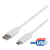 USB 2.0 kabelis, C tipas - A tipas, 0,5 m, baltas DELTACO / USBC-1008