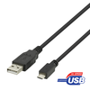 USB 2.0 Micro B kabelis DELTACO 2.4A, 1m, juodas / USB-301S-K / R00140008