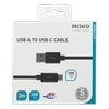 USB-A į USB-C laidas, 2 m, USB 2.0, pintas, juodas DELTACO / USBC-1134M