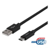 USB-A į USB-C laidas, 2 m, USB 2.0, pintas, juodas DELTACO / USBC-1134M