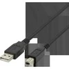 USB-B 2.0 kabelis DELTACO tinkamas spausdintuvams, 3m juodas / USB-230S-K / R00140006
